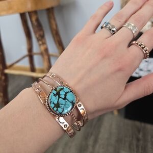 Turquoise Copper Cuff Bracelet 452